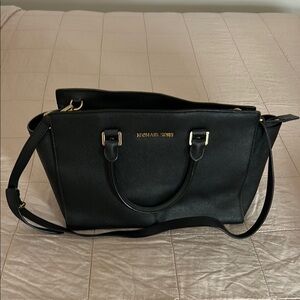 Michael Kors Black Leather Tote Bag